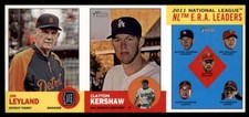 2012 Topps Heritage Panel Jim Leyland/Clayton Kershaw/Roy Halladay-T. Lincecum a