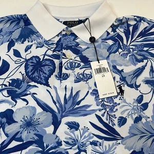 Polo Ralph Lauren Classic Herren LT Poloshirt Floral All Over Print Grafik Mesh - Bild 1 von 6
