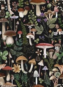 Simon&Siff Peel and Stick Wallpaper Boho Mushroom Contact Paper - Picture 1 of 26