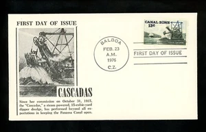 US Postal History Canal Zone #163 FDC Unknown Dredge Ship Cascadas 1976 CZ - Picture 1 of 2