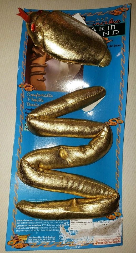 NEW ASP SNAKE ARM BAND HALLOWEEN COSTUME ACCESSORY MEN WOMEN BOY GIRL GOLD Foto 1 de 1