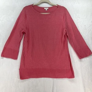 J Jill Linen Blend 3/4 Sleeve Tunic Top Womens Sz Medium Pink - Picture 1 of 7