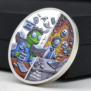 Rise in Chaos and Adversity Challenge Coin Art Ornament Silver Plated Medal - Picture 1 of 12