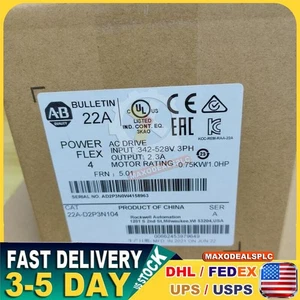 New Allen Bradley 22A-D2P3N104 /A Powerflex 4 AC Drive 1HP Surplus SEALED - Picture 1 of 4