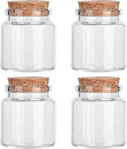 4 Stück kleine Gläser mit Korkendeckel, 50ml Mini Flaschen zum Selbermachen Basteln, Pa... - Bild 1 von 5