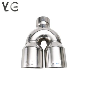 Puntas de tubo de escape 3"" ID 4,5"" OD negras punta universal doble de acero inoxidable - Imagen 1 de 4