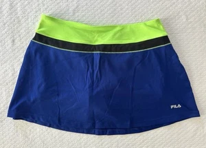 Falda corta grande Fila para mujer tenis golf pickleball azul brillante verde neón usada en excelente estado - Imagen 1 de 6