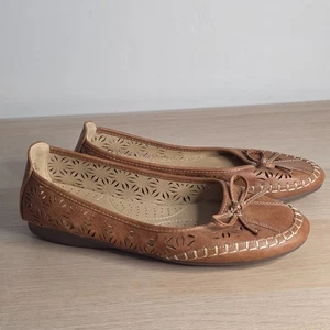 Step On Air Flats Womens US 9 EUR 40 Brown Faux Leather Comfort Slip On Casual - Picture 1 of 10