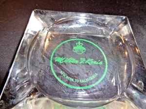 Rare and Vintage Milton F. Kreis Ashtray New York To California Clear w Green - Picture 1 of 5