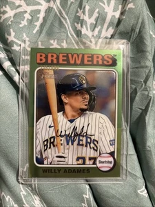 2024 Topps Heritage High Number Willy Adames Chrome Refractor #155 Brewers /699 - Picture 1 of 2