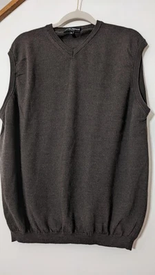Chaleco Pronto Vecchio Para Hombres XL Marrón 100% Lana Merino Sin Mangas Cuello en V, Italia Foto 1 de 4