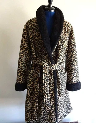 KIMONO Monograma KIMONO Acogedor RALPH LAUREN POLAR GUEPARDO LG para Mujer Foto 1 de 4