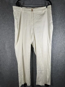 J Jill Pants Women 20 White Linen Stretch Wide Leg Relax Summer Vacation Flowy - Picture 1 of 10