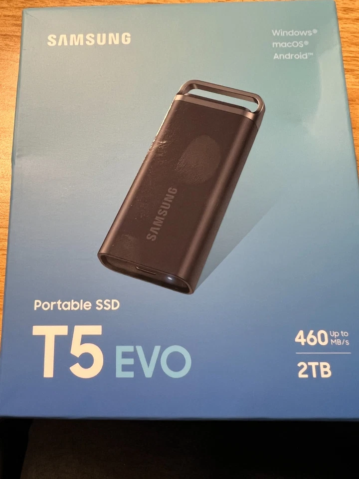 Samsung T5 EVO 2TB USB-C Tragbare Externe SSD - Schwarz (MU-PH2T0S/EU) - Bild 1 von 1