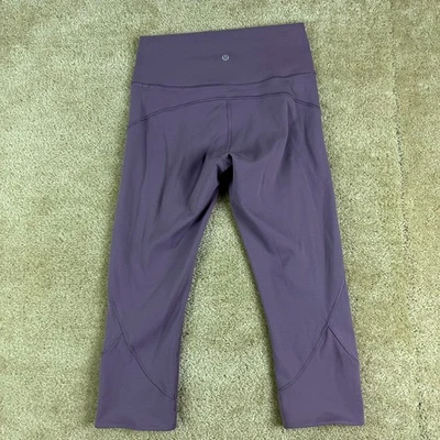 Leggings cortos Lululemon en movimiento para mujer 8 Everlux 19" lila púrpura correr gimnasio Foto 1 de 4