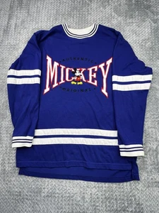 Vintage Mickey & Co. Disney Langarm Jersey Shirt blau bestickt Erwachsene L - Bild 1 von 11