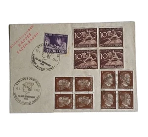 Drittes Reich Belege mit Tag der Briefmarken Stemepel 1942 und Mehrfachfrankatur - Picture 1 of 1