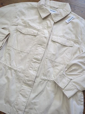 Antigua Chaqueta de Sarga Azul Marino Utilitaria con Cuello Talla L Beige Bolsillos con Solapa Campo Militar  Foto 1 de 4