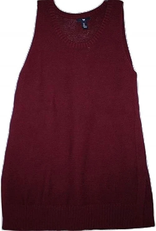 Gap NWT Women's M 100% Cotton Burgundy Tunic Pullover Sweater Vest - Image 1 of 1