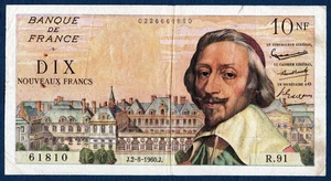Billet 10 NF Nouveaux Francs (Richelieu) 2-6-1960. France - Picture 1 of 2