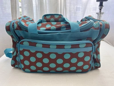 Bolso de Lona Marrón y Azul Lona a Lunares Foto 1 de 4