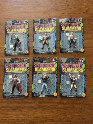 All 1999 Toy Biz WCW nWo Steel Slammers Hogan Sting Nash Hall DDP Luger. NEW! - Image 1 of 4