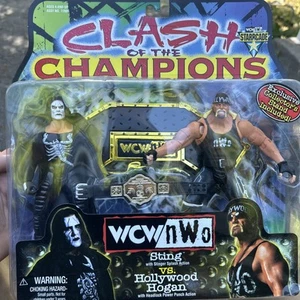 1999 WCW nWo Clash of the Champions Sting Hollywood Hogan Figure 2 Pack Toy Biz - Picture 1 of 2