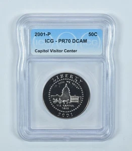 2001-P Capitol Visitor Center Commemorative Half Dollar PR70 DCAM ICG *9893 - Picture 1 of 5
