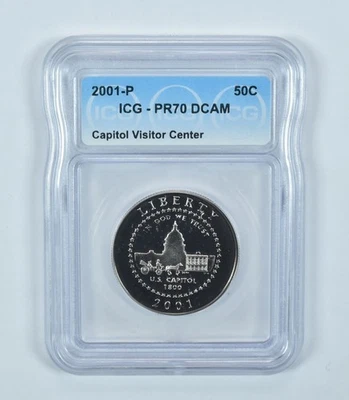 2001-P Capitol Visitor Center Commemorative Half Dollar PR70 DCAM ICG *9893 - Image 1 of 4