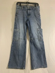 KanCan Mid Rise Cargo Wide Leg Jean Women’s Size 3/25 #KC9360M Med Wash Y2K - Picture 1 of 11