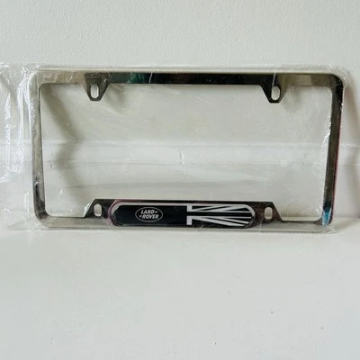 Marco de matrícula de vehículo de coche cromado brillante Land Rover nuevo Foto 1 de 4
