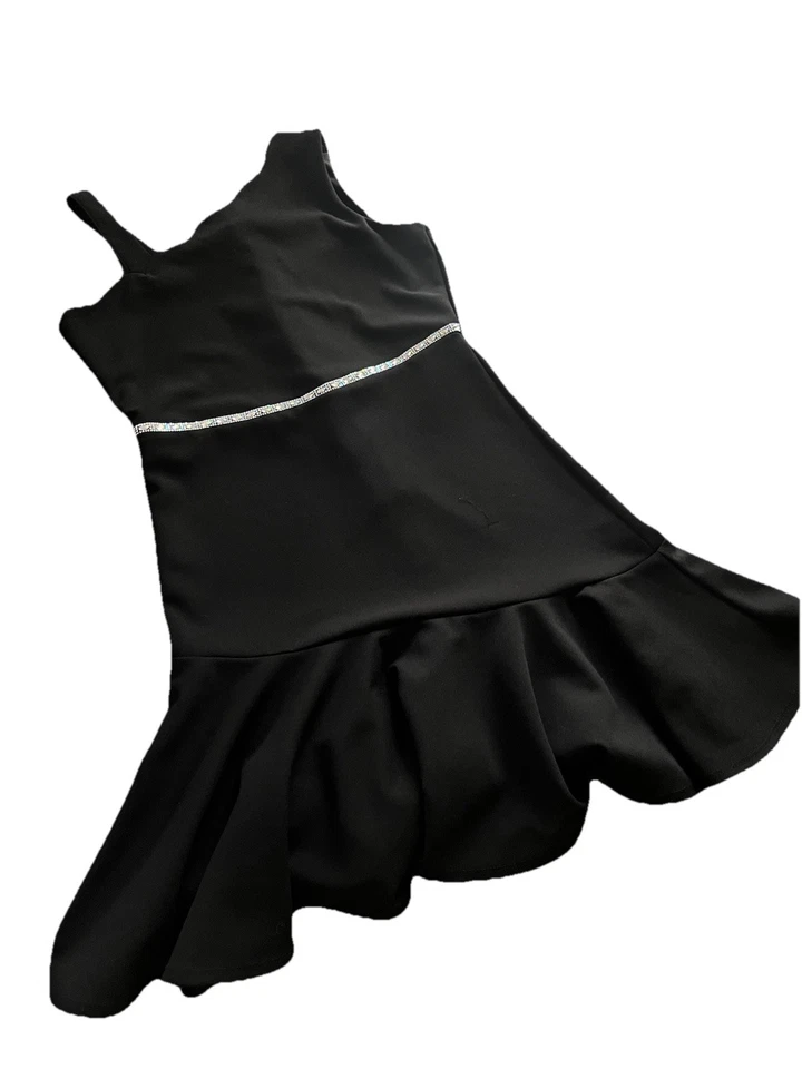 Vestido de Natal raro Tour feminino tamanho 14 STRECH preto festivo feriado - Imagem 1 de 4