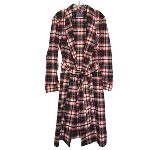 PENDLETON Mens M Vtg 100% Virgin Wool Maroon Plaid Robe Bathrobe Beatrice Tartan - Picture 1 of 10