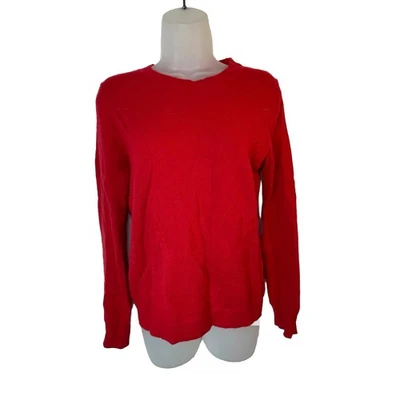 ANTONIO MELANI Mujeres Pequeño Suéter Rojo Todo Cachemira Pullover Tejido Manga Larga Foto 1 de 4