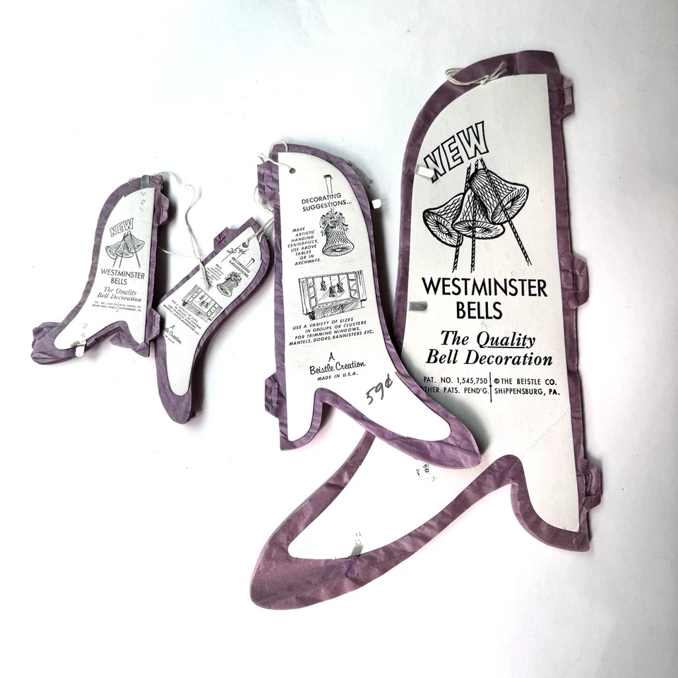 Vintage Beistle Wedding Bells Westminster Bells Purple Honeycomb Tissue Paper - Image 1 of 4