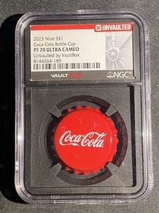 2023 Unvaulted Niue Coca-Cola Bottle Cap S$1 PF-70 ULTRA CAMEO NGC SILVER COIN - Picture 1 of 2