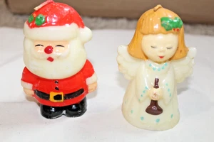 Vintage Midcentury Weihnachtskerzen - Engel und Weihnachtsmann - Weihnachtsdeko 4 cm - Bild 1 von 3