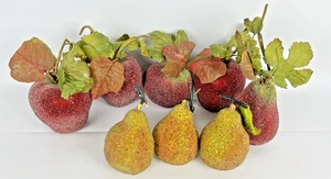 Vintage Sugared Frosted Beaded Faux Artificial Fruit 8 Pieces - Picture 1 of 13
