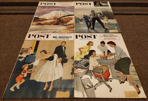 1958 THE SATURDAY EVENING POST MAGAZINE 5 ISSUE LOT GREAT COVERS YUL BRYNNER! - Foto 1 di 2