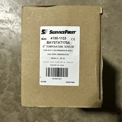Trane Service First 6” Temperature Sensor Baystat170A 10K Ohm Thermistor A18 - Image 1 of 2