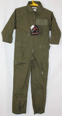 ROTHCO Youth Boys Flight Suit Coverall Green US Top Gun Intermediate Fighter XS - Image 1 of 4