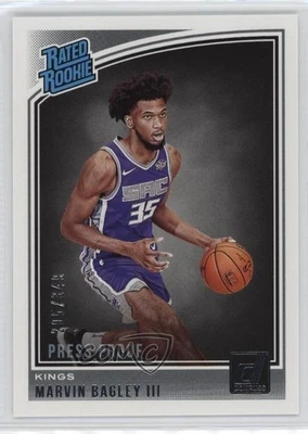 2018 Donruss Rated Rookies Press Proof Silver /349 Marvin Bagley III Rookie RC - Image 1 of 2