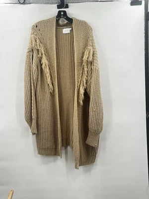 LUSH Grande Tostado Grueso Cárdigan Suéter Flecos Abiertos Tejido ¡Tan Suave! Foto 1 de 4
