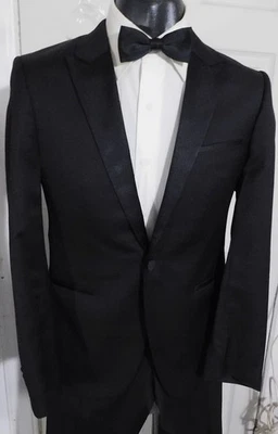 ESMOQUIN LANA HUGO BOSS SUPER 130'S TALLA 36R NEGRO 1 BOTÓN Foto 1 de 4