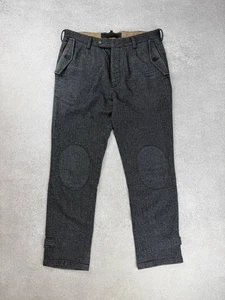 Messagerie Gray Herringbone Wool Trousers Pants Size 46 Duties Paid (USA) - Picture 1 of 16