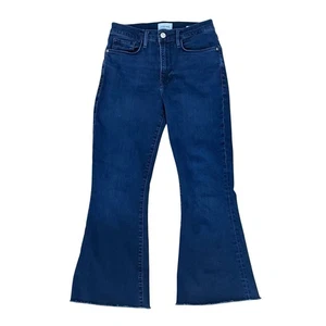 FRAME DENIM Le Crop Flare Dark Wash Blue Jeans Gr. 28 mit rohem Saum - Bild 1 von 12