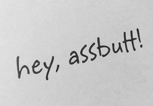 Supernatural Hey Assbutt Precision Cut Vinyl Decal Choose Your Color Castiel - Picture 1 of 2