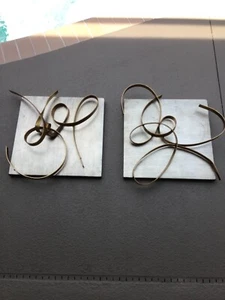 Pair UTTERMOST Metal Wall Art- Contemporary 20"x 20" Silver/Gold Excellent Cond. - Picture 1 of 10