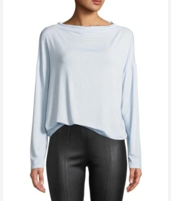 Vince Boat Roll Neck Beautiful Sky Blue Lightweight Long Sleeve Top Womens Large - Image 1 of 4