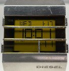 Diesel Herrenuhr Digital D2-7071 Vintage Chronograph Alarm Timer Silberton